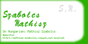 szabolcs mathisz business card